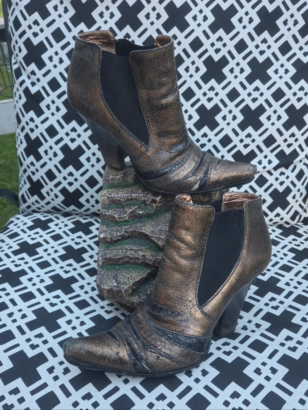 Carlos Metallic Bronze Ankle Boots